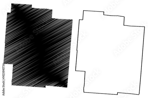 Jackson County, Ohio State (U.S. county, United States of America, USA, U.S., US) map vector illustration, scribble sketch Jackson map