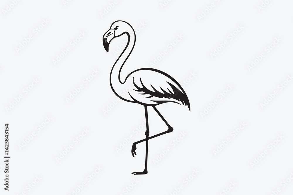 Obraz premium flamingo bird illustration vector