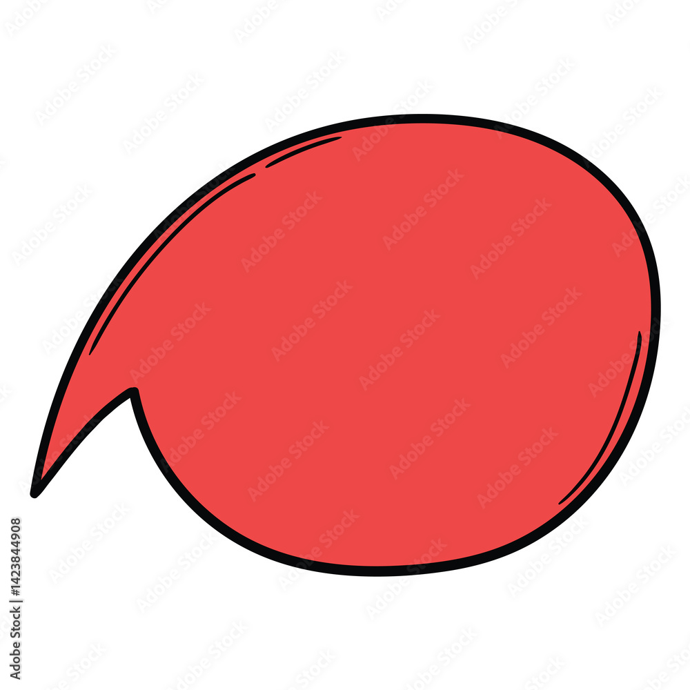 Hand drawn cartoon empty red speech bubble on white background. Hand drawn cartoon empty red speech bubble on white background.