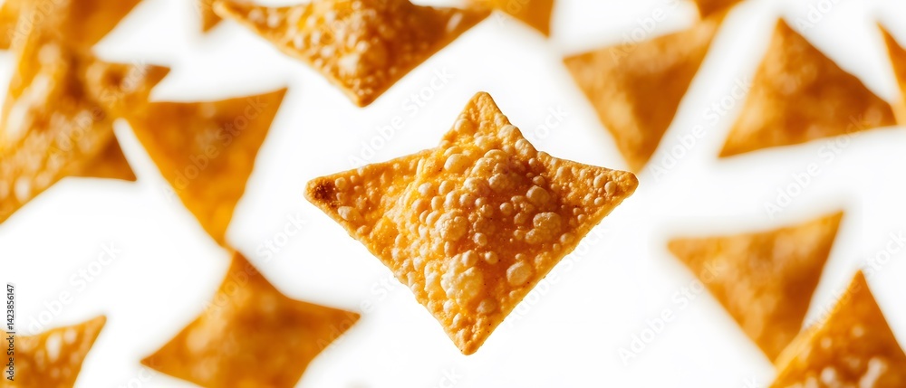 Nacho chips flying in air Nacho chips flying in air