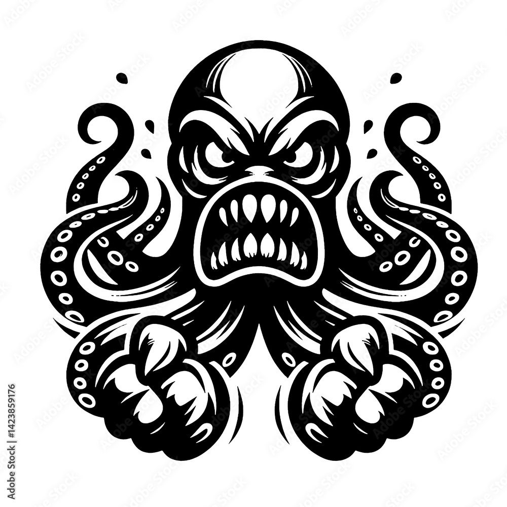 Obraz premium octopus vector ornament