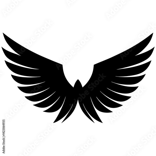 Eagle wings vector icon on white background