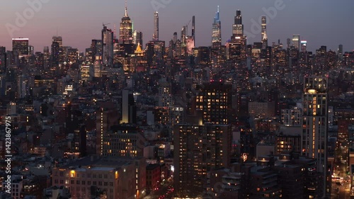 Wallpaper Mural Aerial view of the New York City skyline at night Torontodigital.ca