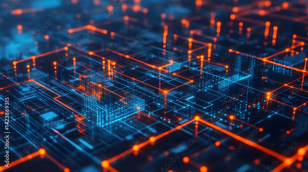Futuristic Digital Network with Blockchain, IoT and Cloud Computing Visualized as Dynamic Data City Futuristic Digital Network with Blockchain, IoT and Cloud Computing Visualized as Dynamic Data City