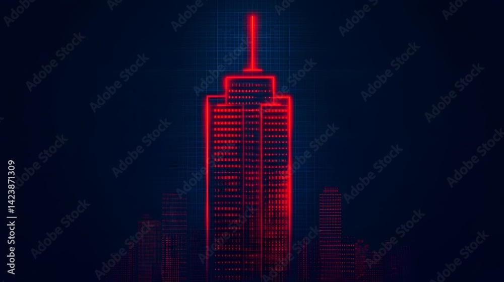 Obraz premium Futuristic Smart City Skyline with Glowing Digital Highways and 5G Internet Concept