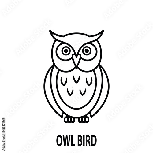 Owl Bird Vector Illustration in Mysterious and Elegant Style.