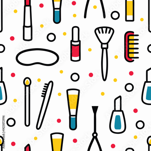Beauty & Makeup Utensils Pattern