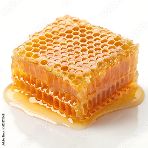 Golden Honeycomb Raw Honey in Hexagonal Cells
