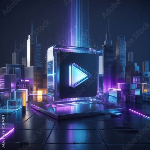 Futuristic Play Button