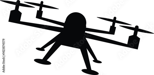 drone Vector illustration quadcopter vector flying drone vector drone delivery black and white vector drone  in adobe stoke