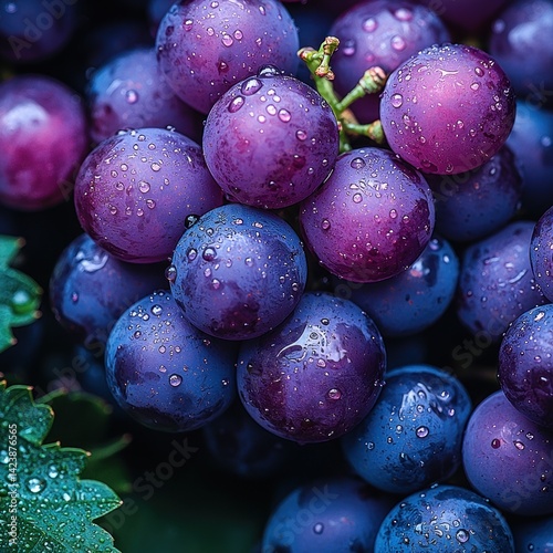 Wallpaper Mural Freshly Harvested Grapes with Dew Drops, A Close-Up of Nature's Sweetness Torontodigital.ca