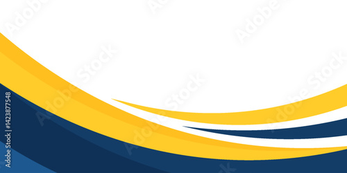 blue and yellow wavy shape background. suitable for business poster design, corporate banner, presentation, flyer, social media post. vector illustration
