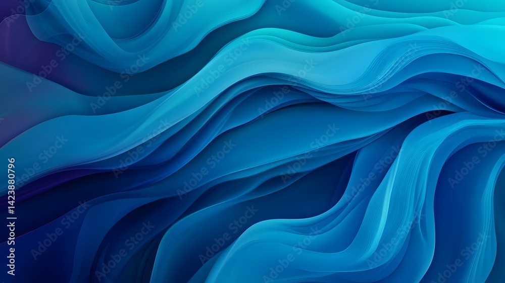 Soft Fluid Gradient in Blue and Cyan, Abstract Smooth Motion Background with Dreamy Effect Soft Fluid Gradient in Blue and Cyan, Abstract Smooth Motion Background with Dreamy Effect