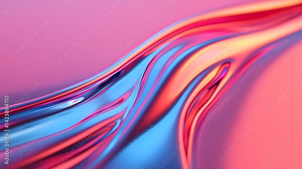 Mesmerizing Organic Glass Surface with Holographic Reflections and Dynamic Motion Design Mesmerizing Organic Glass Surface with Holographic Reflections and Dynamic Motion Design