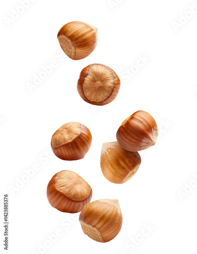 Wallpaper Mural Hazelnuts falling and rotating on transparent background with clipping path Torontodigital.ca