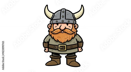 Cartoon viking character illustration simple design friendly mascot