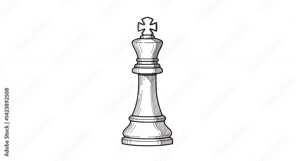 Chess king piece sketch gray scale game strategy leadership illustration Chess king piece sketch gray scale game strategy leadership illustration