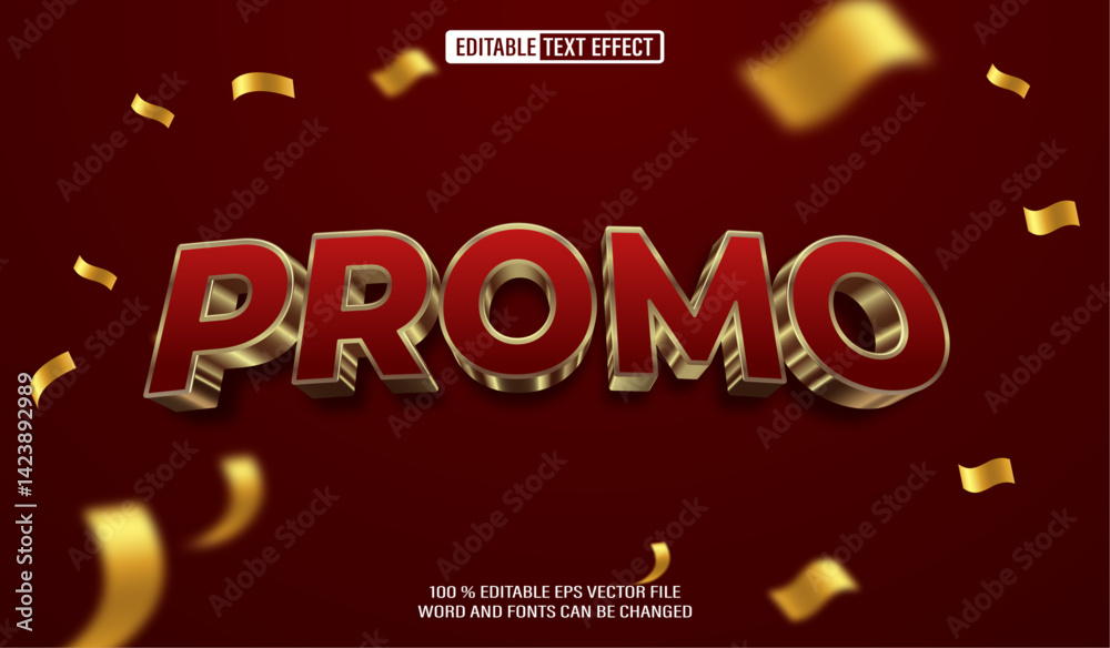 Editable 3d text style effect - Promo text effect Template Editable 3d text style effect - Promo text effect Template