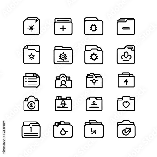 フォルダーとファイルの管理アイコンセット｜Folder and File Management Icons