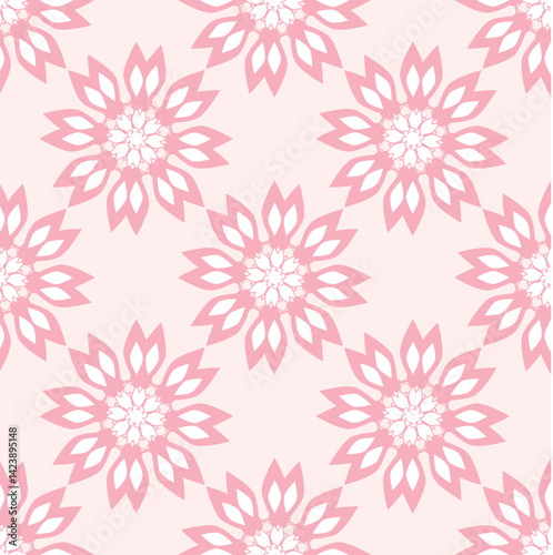 Cute soft pink geometric flower pattern for fabric and background.
