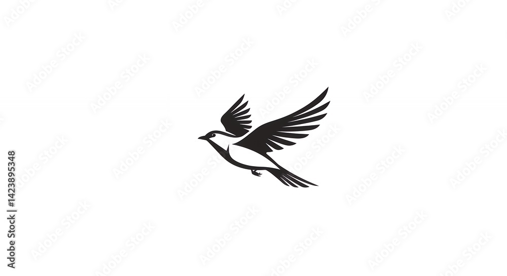Elegant bird in flight minimalist monochrome graphic design Elegant bird in flight minimalist monochrome graphic design
