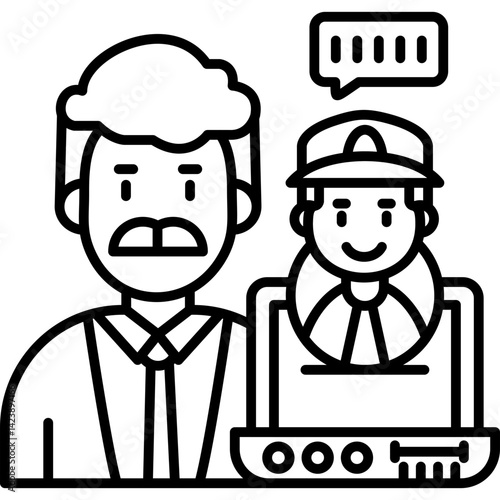 Job Interview Icon Vector Element