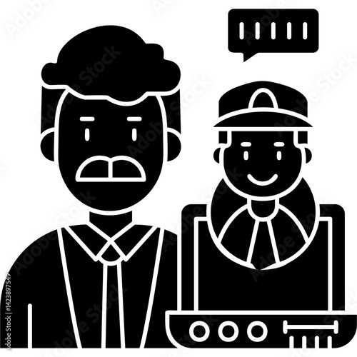 Job Interview Icon Vector Element