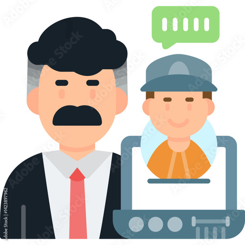 Job Interview Icon Vector Element
