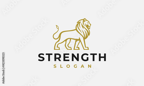 lion logo vector illustration, luxury lion logo template