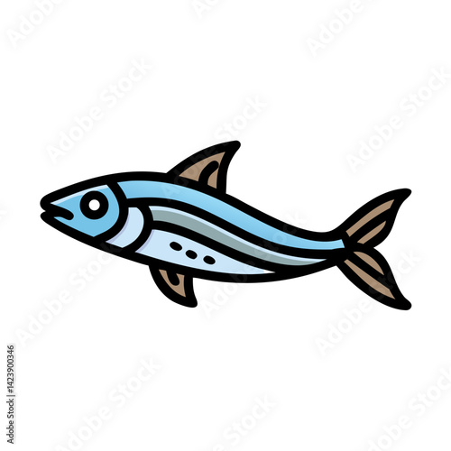 anchovy icon, anchovy vector illustration-simple illustration of anchovy, perfect for anchovy logos and icons