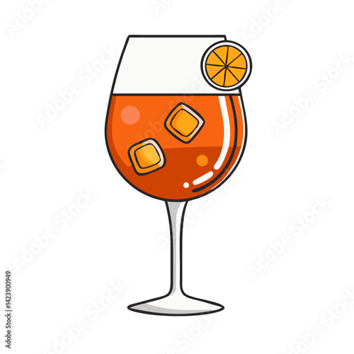 aperol spritz icon, aperol spritz vector illustration-simple illustration of aperol spritz, perfect for aperol spritz logos and icons
