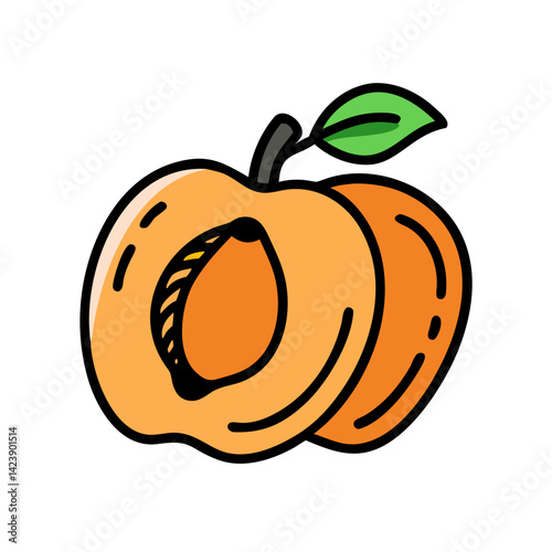 apricot fruit icon, apricot fruit vector illustration-simple illustration of apricot fruit, perfect for apricot fruit logos and icons
