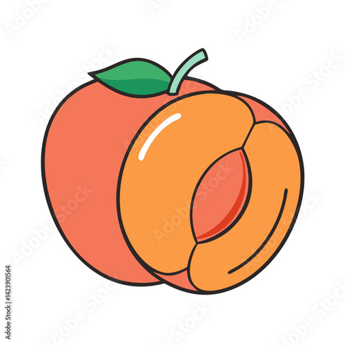 apricot fruit icon, apricot fruit vector illustration-simple illustration of apricot fruit, perfect for apricot fruit logos and icons