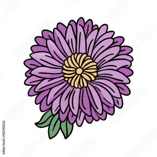aster flower icon, aster flower vector illustration-simple illustration of aster flower, perfect for aster flower logos and icons