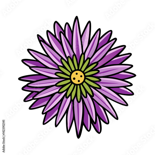 aster flower icon, aster flower vector illustration-simple illustration of aster flower, perfect for aster flower logos and icons
