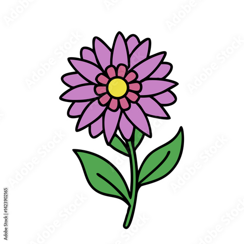 aster flower icon, aster flower vector illustration-simple illustration of aster flower, perfect for aster flower logos and icons