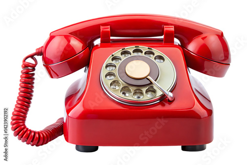 an old fashioned red telephone isolated on transparent background an old fashioned red telephone isolated on transparent background PNG