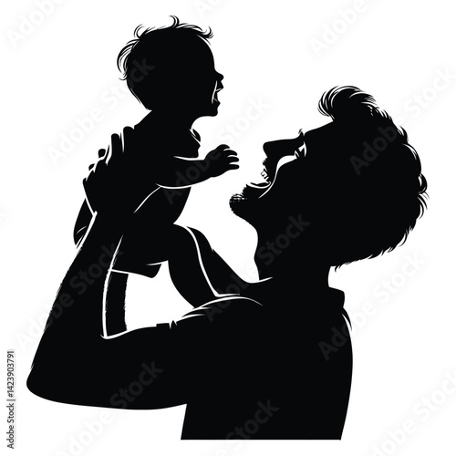 Parent shoulder carry silhouette