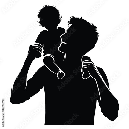 Parent shoulder carry silhouette