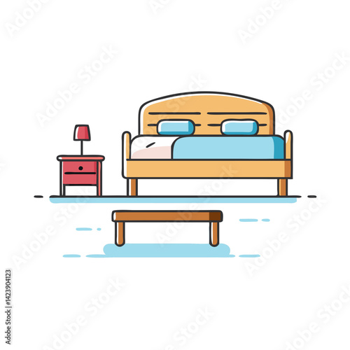 bed bench icon, bed bench vector illustration-simple illustration of bed bench, perfect for bed bench logos and icons