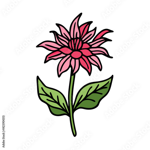 bee balm flower icon, bee balm flower vector illustration-simple illustration of bee balm flower, perfect for bee balm flower logos and icons