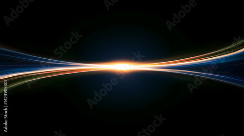 Illuminating cosmic event deep space abstract image dark environment close-up viewpoint energy and light concept