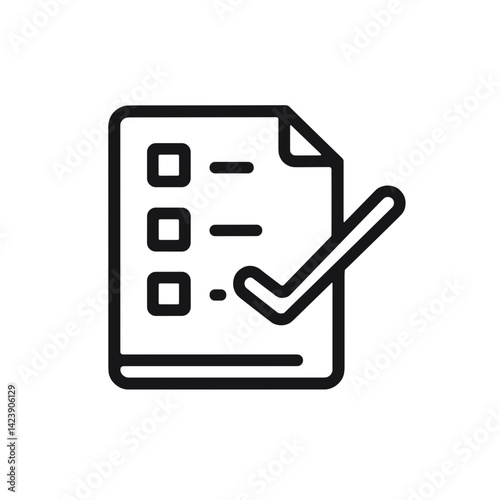 Checklist with Tick Mark Icon on White Background  