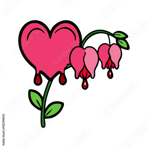 bleeding heart flower icon, bleeding heart flower vector illustration-simple illustration of bleeding heart flower, perfect for bleeding heart flower logos and icons