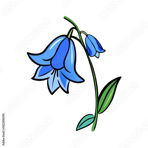 bluebell flower icon, bluebell flower vector illustration-simple illustration of bluebell flower, perfect for bluebell flower logos and icons