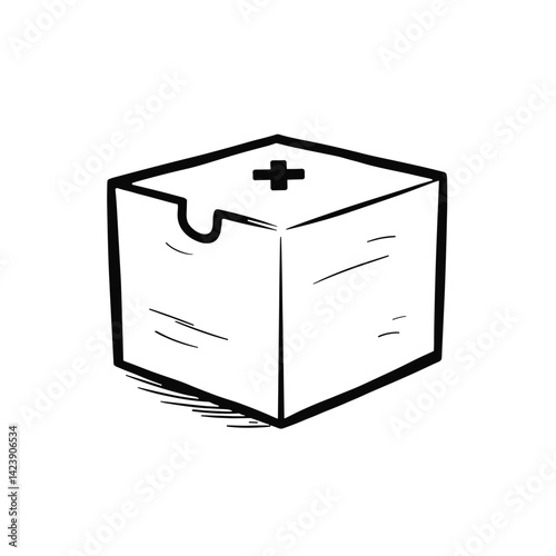 Medical supply box illustration in a minimalistic style  
