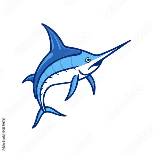 blue marlin icon, blue marlin vector illustration-simple illustration of blue marlin, perfect for blue marlin logos and icons