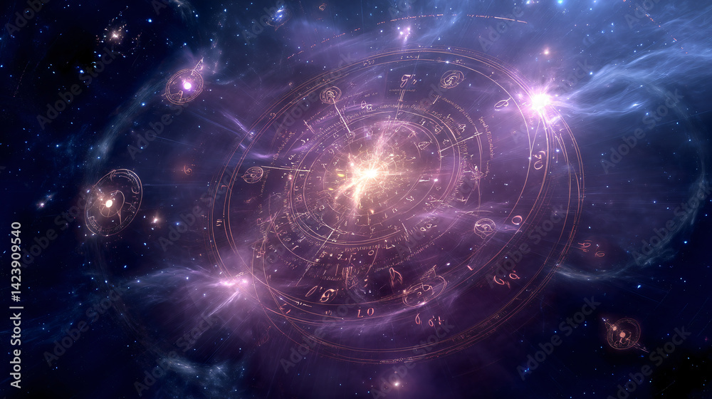 Mystical Galaxy Core with Radiating Magical Energy, Background Mystical Galaxy Core with Radiating Magical Energy, Background