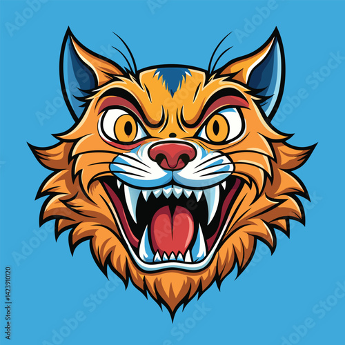 Wallpaper Mural Angry cartoon cat face Torontodigital.ca