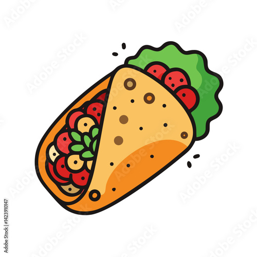 burrito icon, burrito vector illustration-simple illustration of burrito, perfect for burrito logos and icons